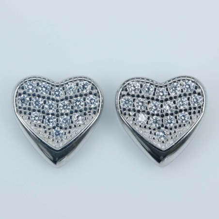 Earring Heart 9mm. Circonia