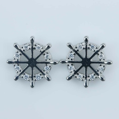 Earring Wheel 9mm. Circonia