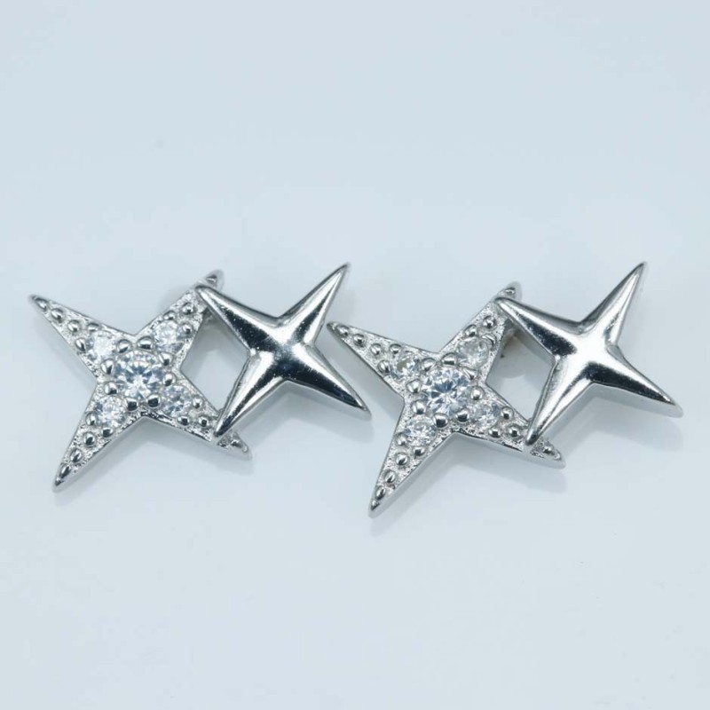 Earring Star 10x20mm. Circonia