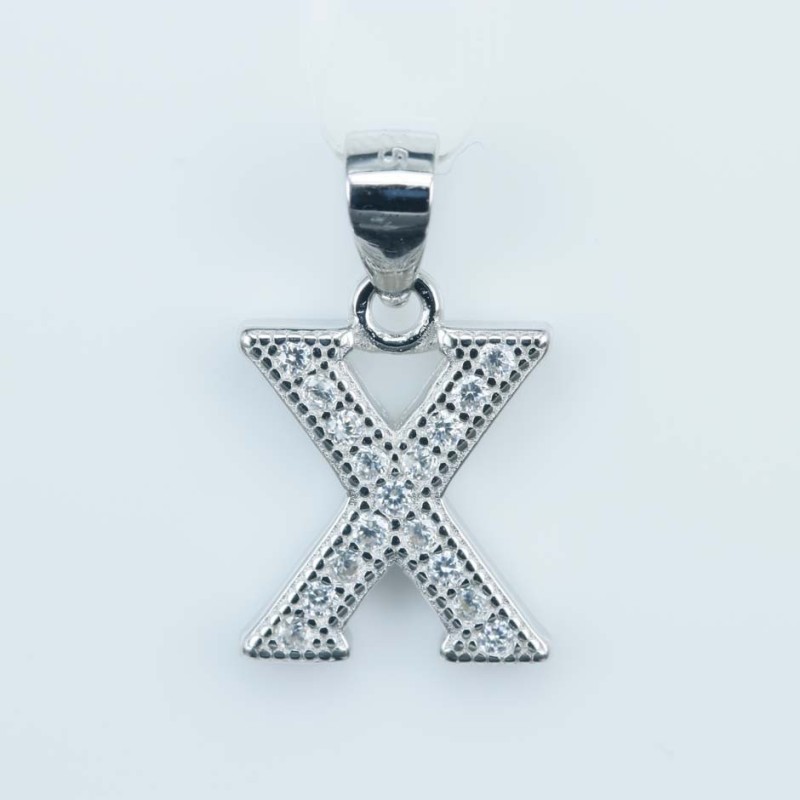 Pendant X" 10x13mm. Circonia