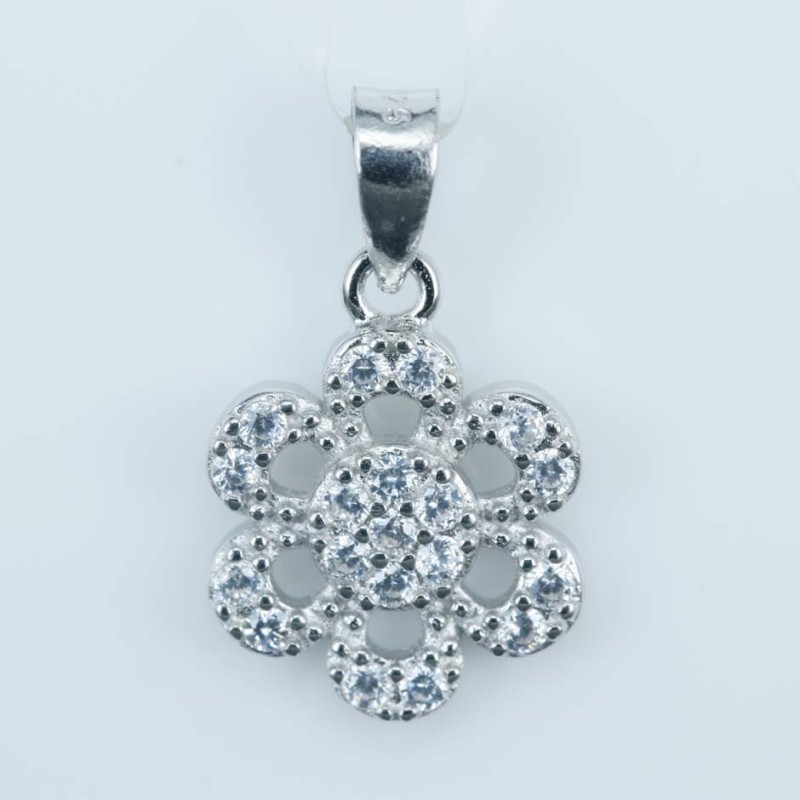 Pendant Flower 11mm. Circonia