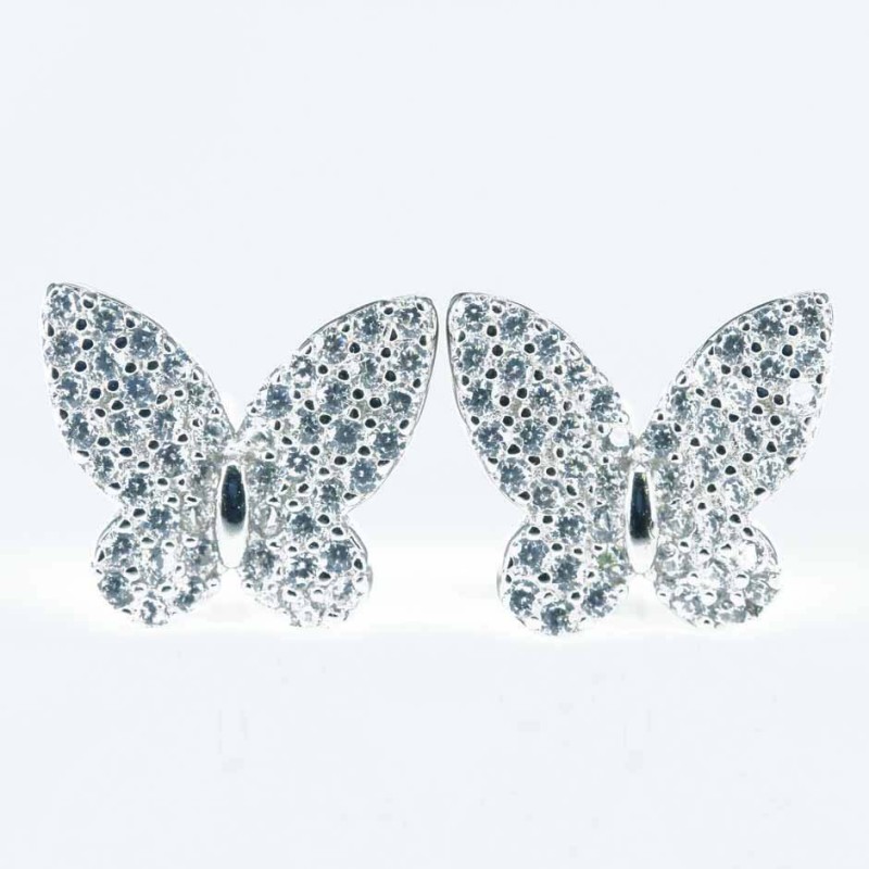 Earring Butterfly 8mm. Circonia