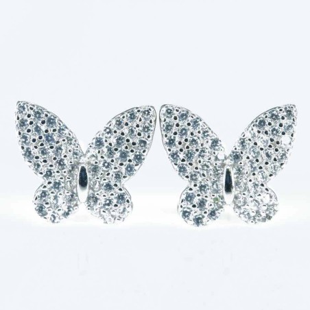 Earring Butterfly 8mm. Circonia