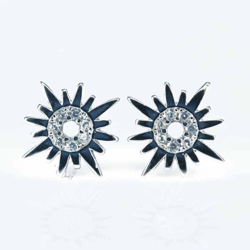 Earring Star 9mm. Circonia