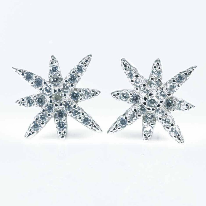 Earring Star 10mm. Circonia