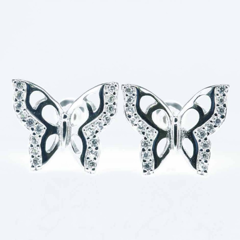 Earring Butterfly 8x10mm. Circonia