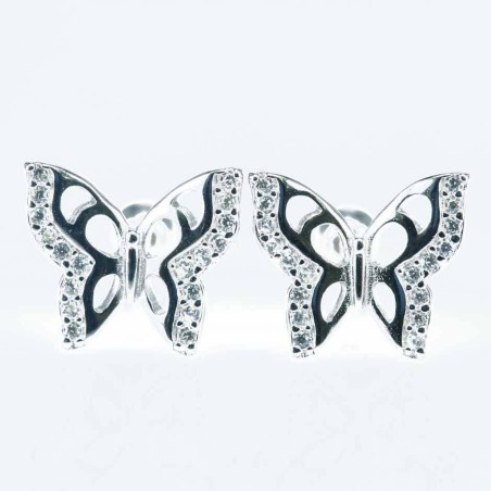 Earring Butterfly 8x10mm. Circonia