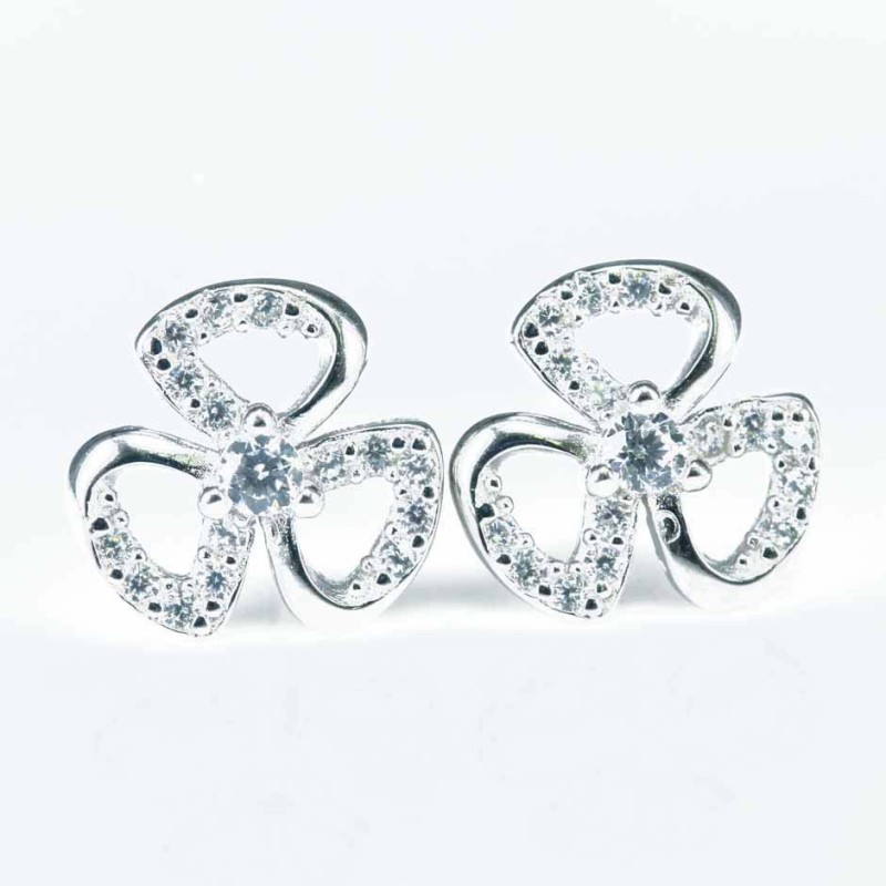 Earring Flower 8mm. Circonia