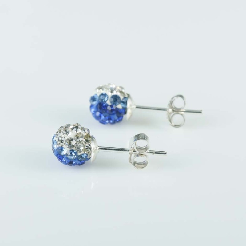 Earring ball 6mm. crystal Degrade zafire color