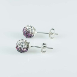 Earring ball 6mm. crystal Degrade amethyst color