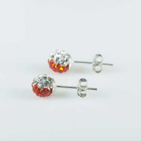 Earring ball 6mm. crystal Degrade Red color