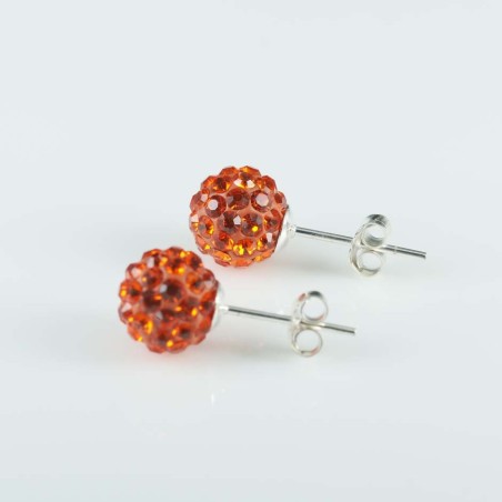 Earring ball 8mm. crystal sun color