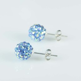 Earring ball 8mm. crystal ab zafire color