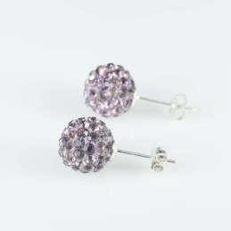 Earring ball10mm. crystal ligth ame color
