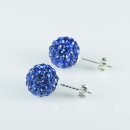 Earring ball 10mm. crystal zafire color