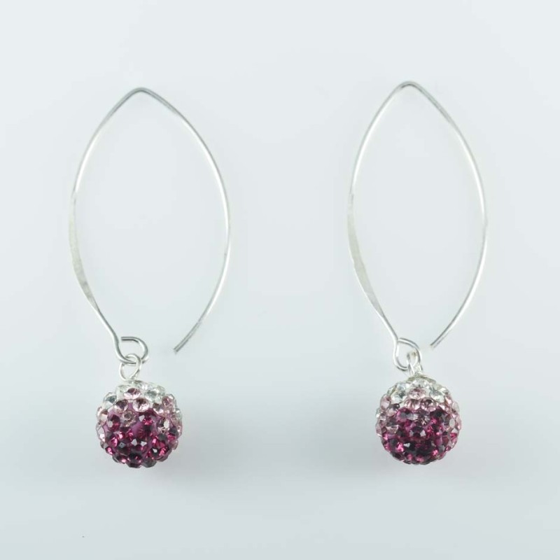 Ea hoop ball degrade 8mm. crystal rose color