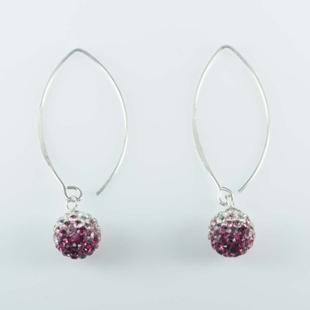 Ea hoop ball degrade 8mm. crystal rose color
