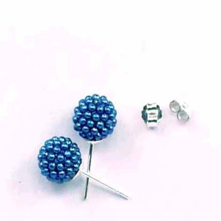 Earring ball 6mm. micro pearl zafire color