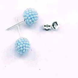 Earring ball 6mm. micro pearl light zafire color