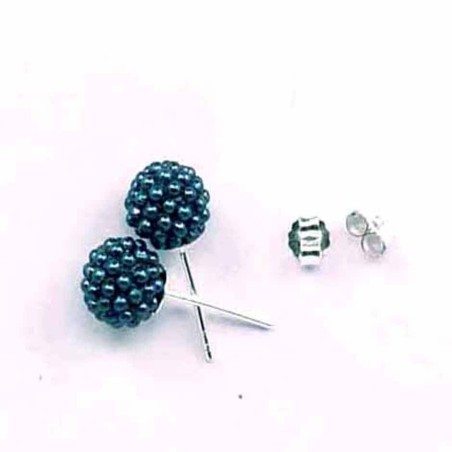 Earring ball 6mm. micro pearl montana color