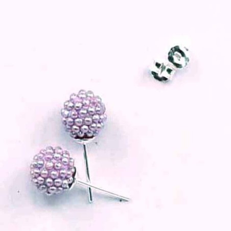 Earring ball 10m. micro pearl Super light ametisth