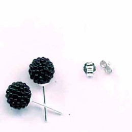 Earring ball 12m. micro pearl black color