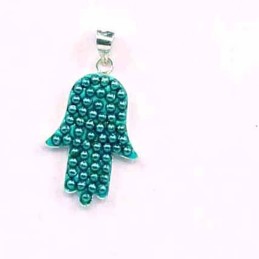 Pendant hand micropearl blue circon color