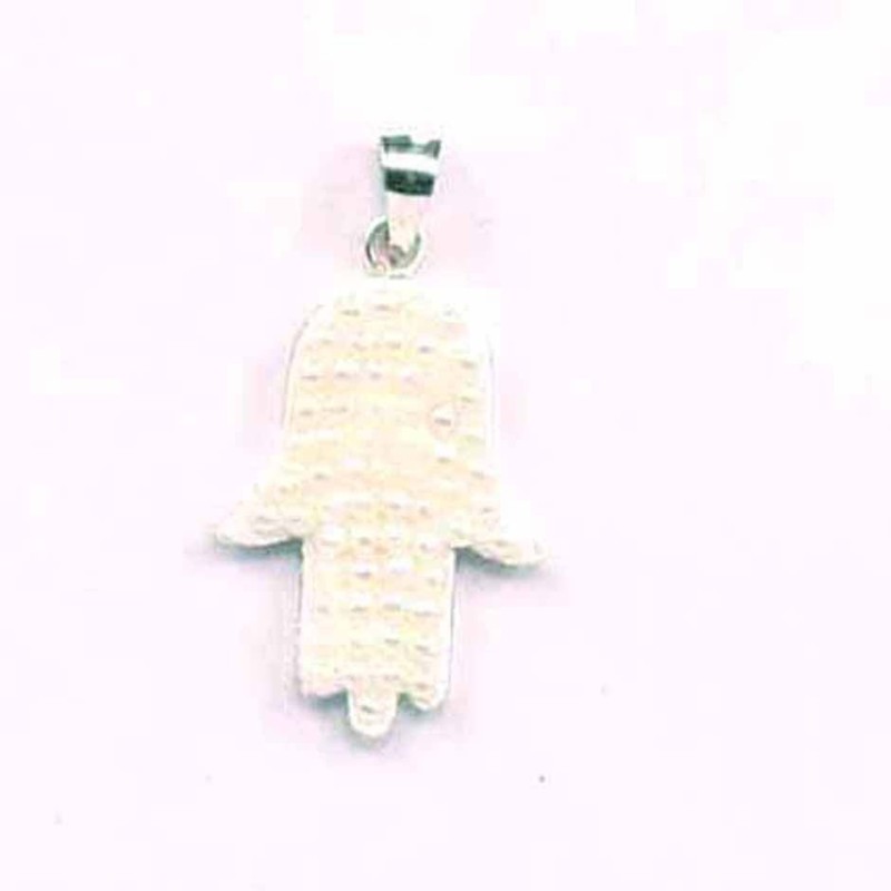 Pendant hand micropearl white color