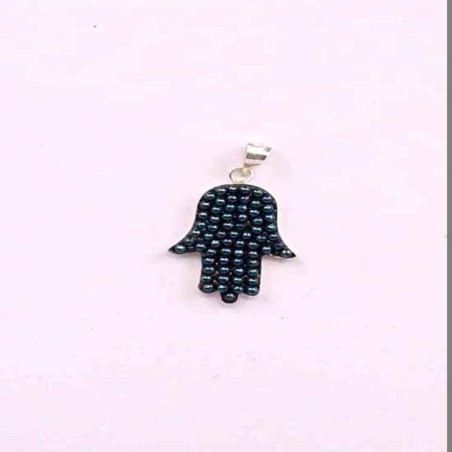 Pendant hand micropearl montana color