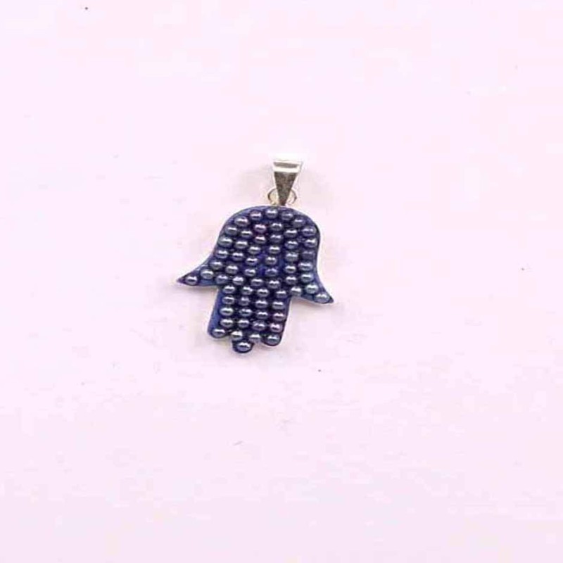 Pendant hand micropearl zafire color