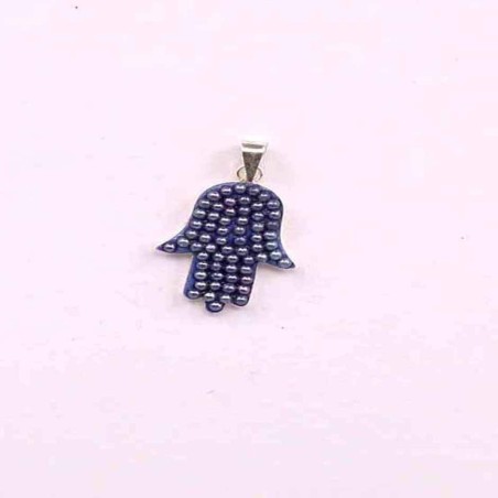 Pendant hand micropearl zafire color