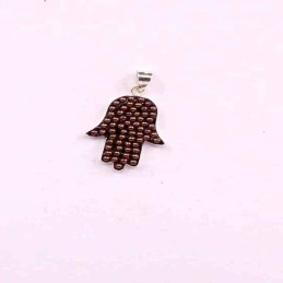 Pendant hand micropearl coffe color