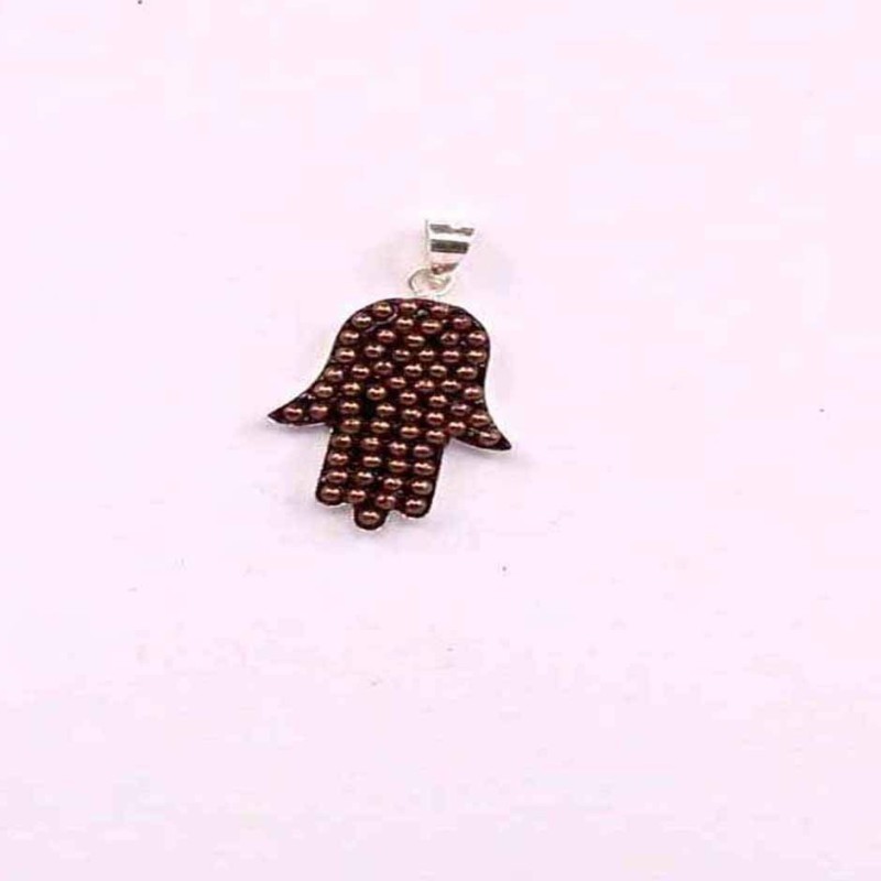 Pendant hand micropearl coffe color
