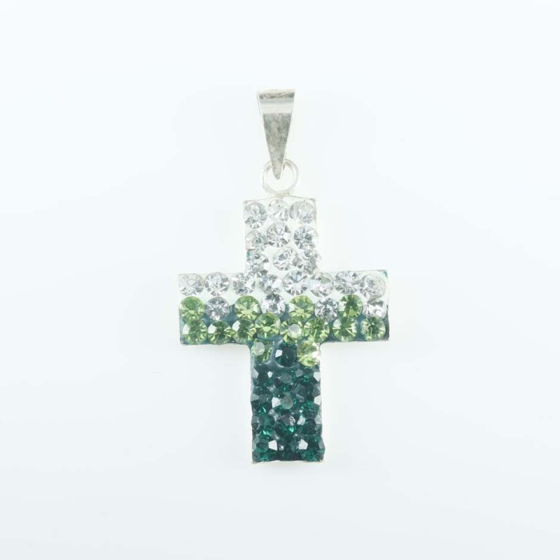 Pendant cross 15x22mm.crystal mix color