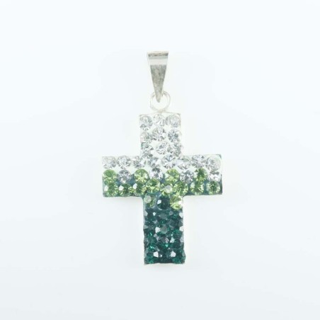 Pendant cross 15x22mm.crystal mix color