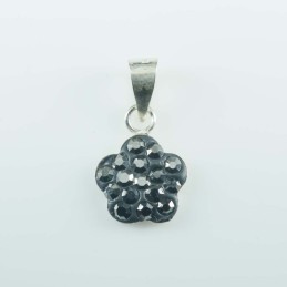 Pendant small flower 9mm.crystal white color