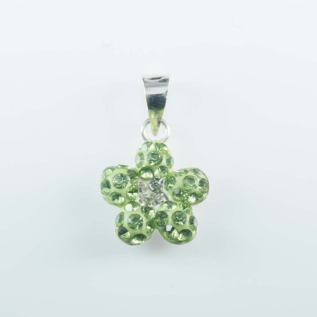 Pendant plum flower 11mm.crystal oliven color