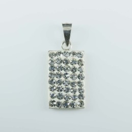 Pendant Square 10x16mm. Crystal white color