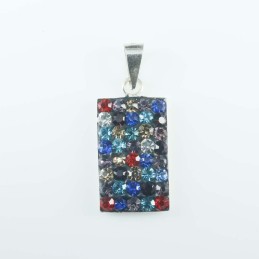 Pendant Square 10x16mm. Crystal mix color