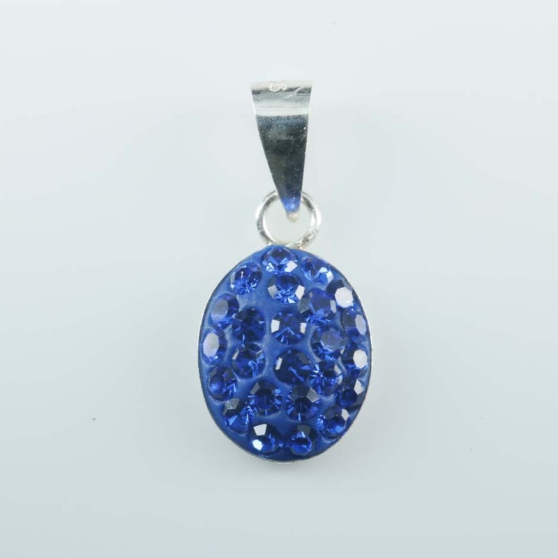 Pendant small Oval 8X12mm.crystal ligth zafire