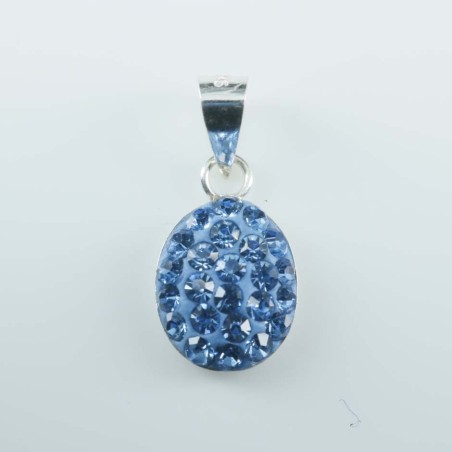 Pendant small Oval 8X12mm.crystal ligth zafire