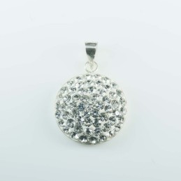 Pendant small round 16mm. crystal white color