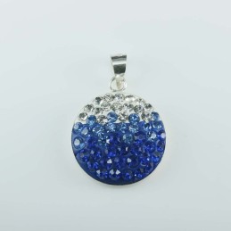 Pendant small round 16mm. crystal degrade zafire