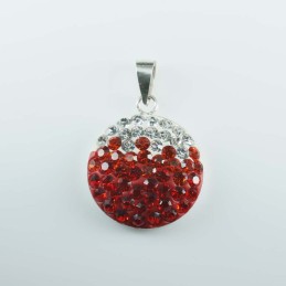 Pendant small round 16mm. crystal degrade red