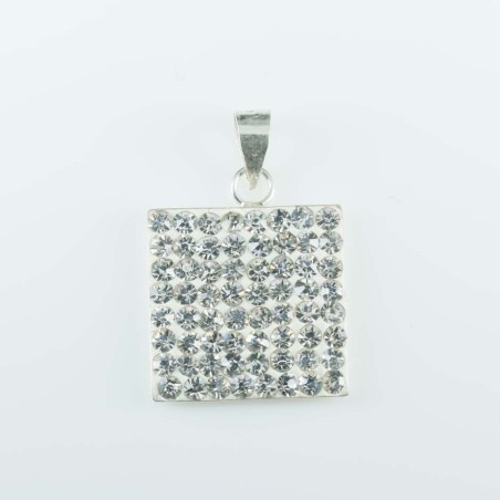 Pendant Square 15x19mm. crystal white color