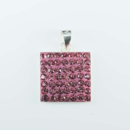 Pendant Square 15x19mm. Crystal rose color