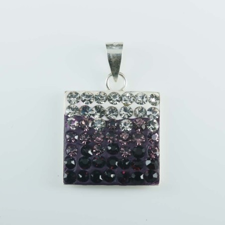 Pendant Square 15x19mm. Crystal degrade amethysth