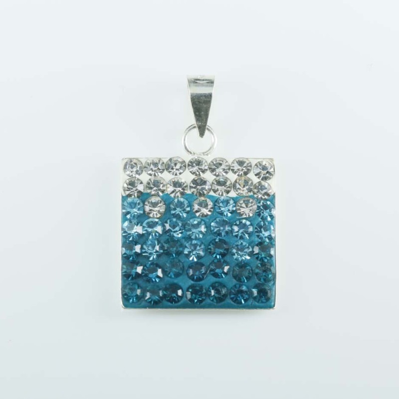 Pendant Square 15x19mm. Crystal degrade b.zircon