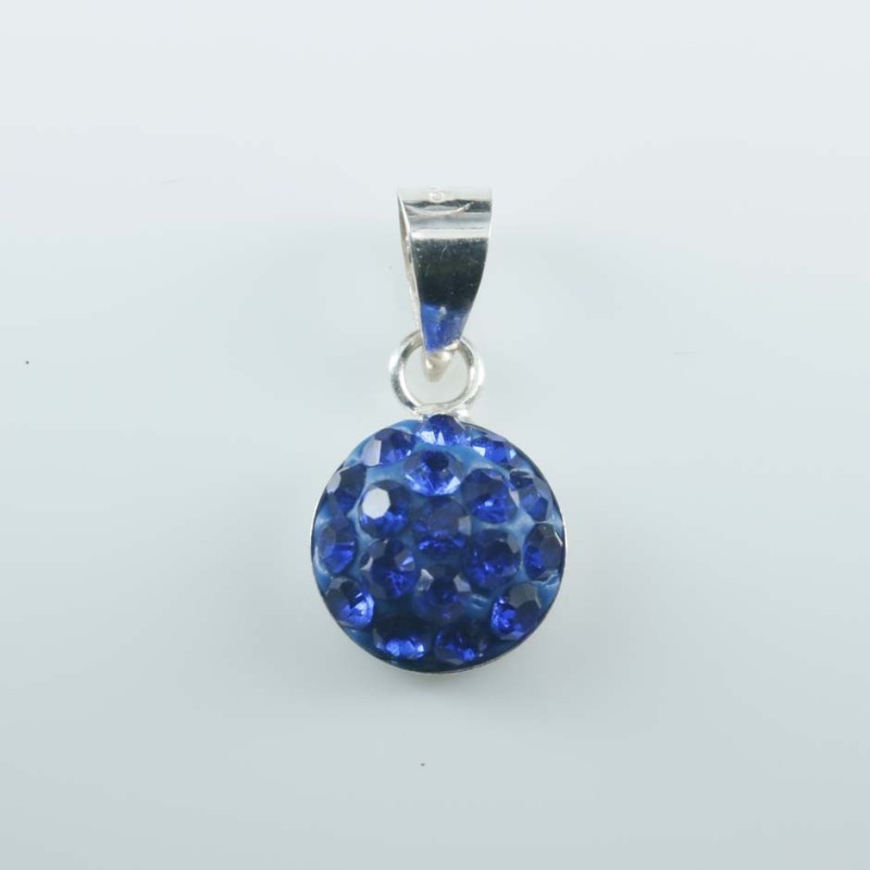 Pendant half ball rd. 8mm.Crystal zafire color