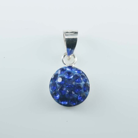 Pendant half ball rd. 8mm.Crystal zafire color